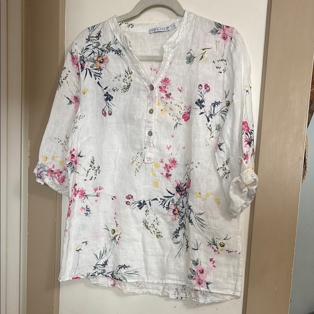 Tempo Paris Linen top S